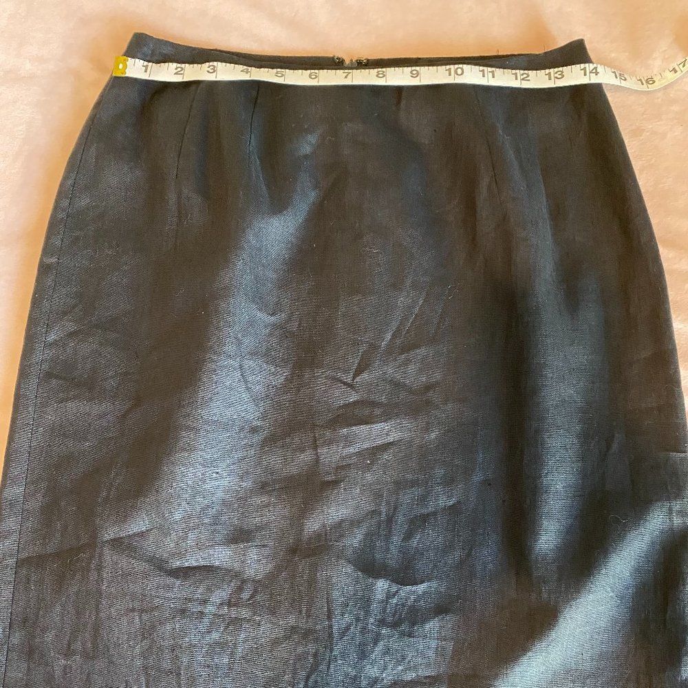 100% LINEN SKIRT AMANDA SMITH VINTAGE PURE LINEN NAVY BLUE SIZE * 6/8 - Picture 3 of 14